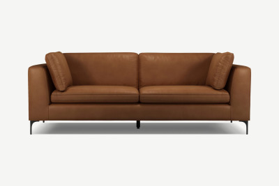 41320c909c96238ca2bc72f52f311553445d586d Sofmnt098bro Uk Monterosso 3 Seater Sofa Denver Tan Leather With Blac