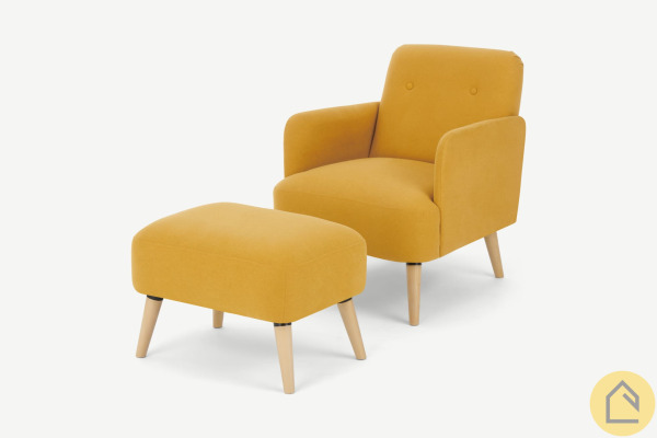4d48cf3872feb53fb3b732ea8d8fded3413476e4 Chaevi005yel Uk Elvi Accent Armchair And Footstool Butter Yellow Ar3 2 Lb01 Ps