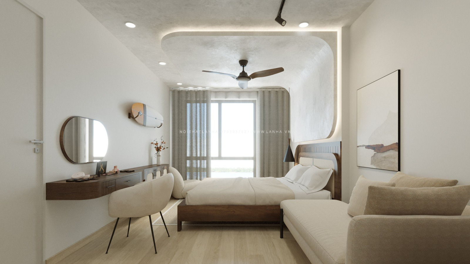 Không gian phòng ngủ tối ưu hơn với những nội thất cần thiết kết hợp ánh sáng tự nhiên