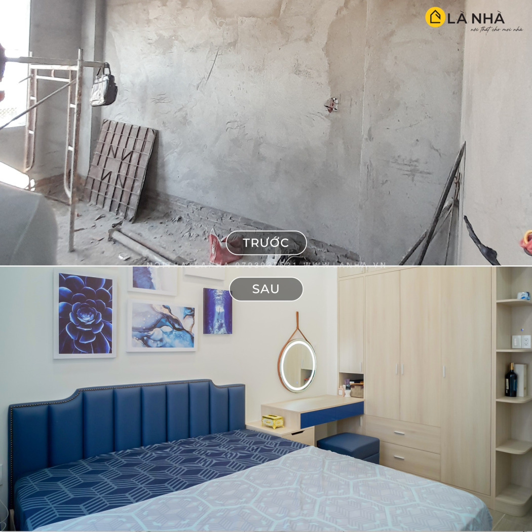 Hình ảnh trước và sau khi thiết kế thi công nội thất nhà phố trọn gói