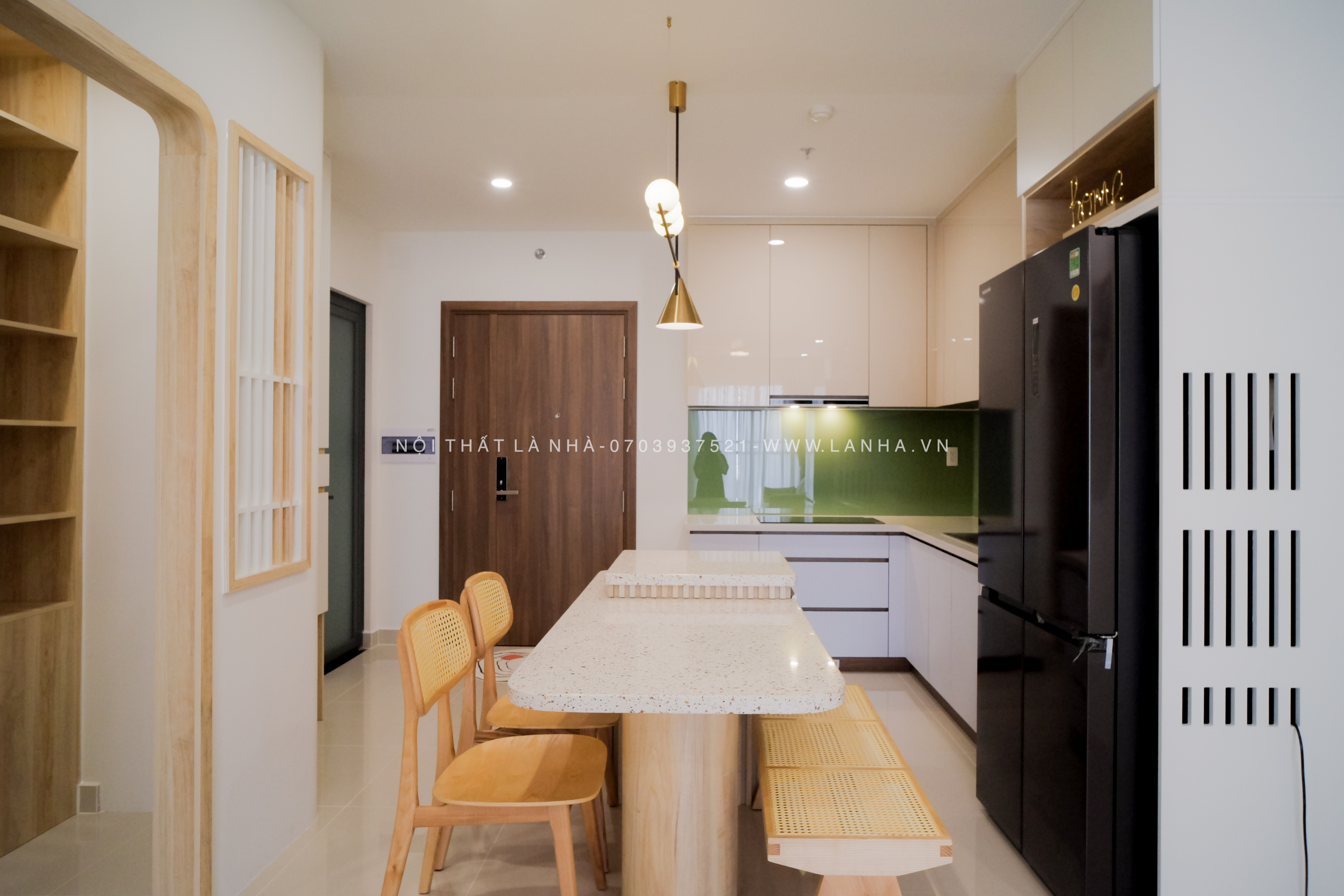 Tủ bếp Căn hộ chung cư Riverside Q7 kết hợp phong cách hiện đại và Wabi sabi