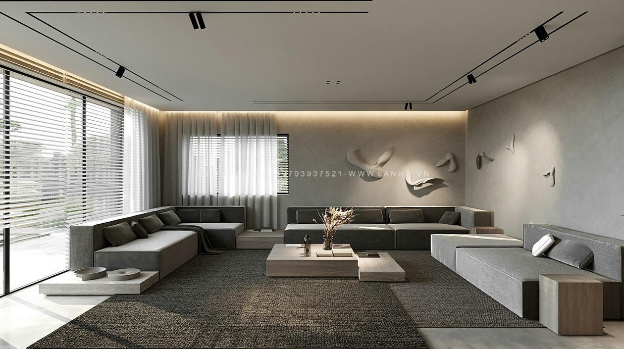 Mẫu thiết kế nội thất phòng khách hiện đại đầy tinh tế