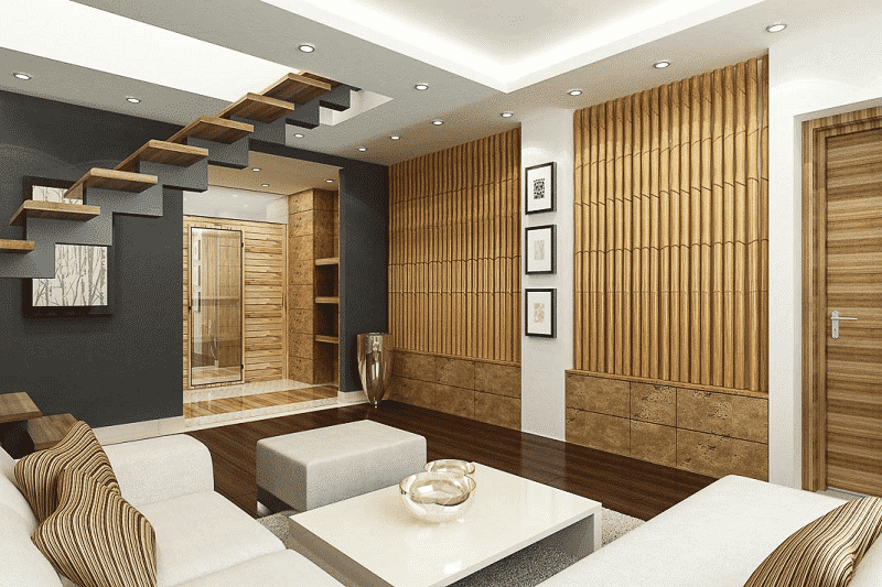 Ghế và các đồ nội thất có hình dạng góc cạnh, tạo sự mạnh mẽ, dứt khoát