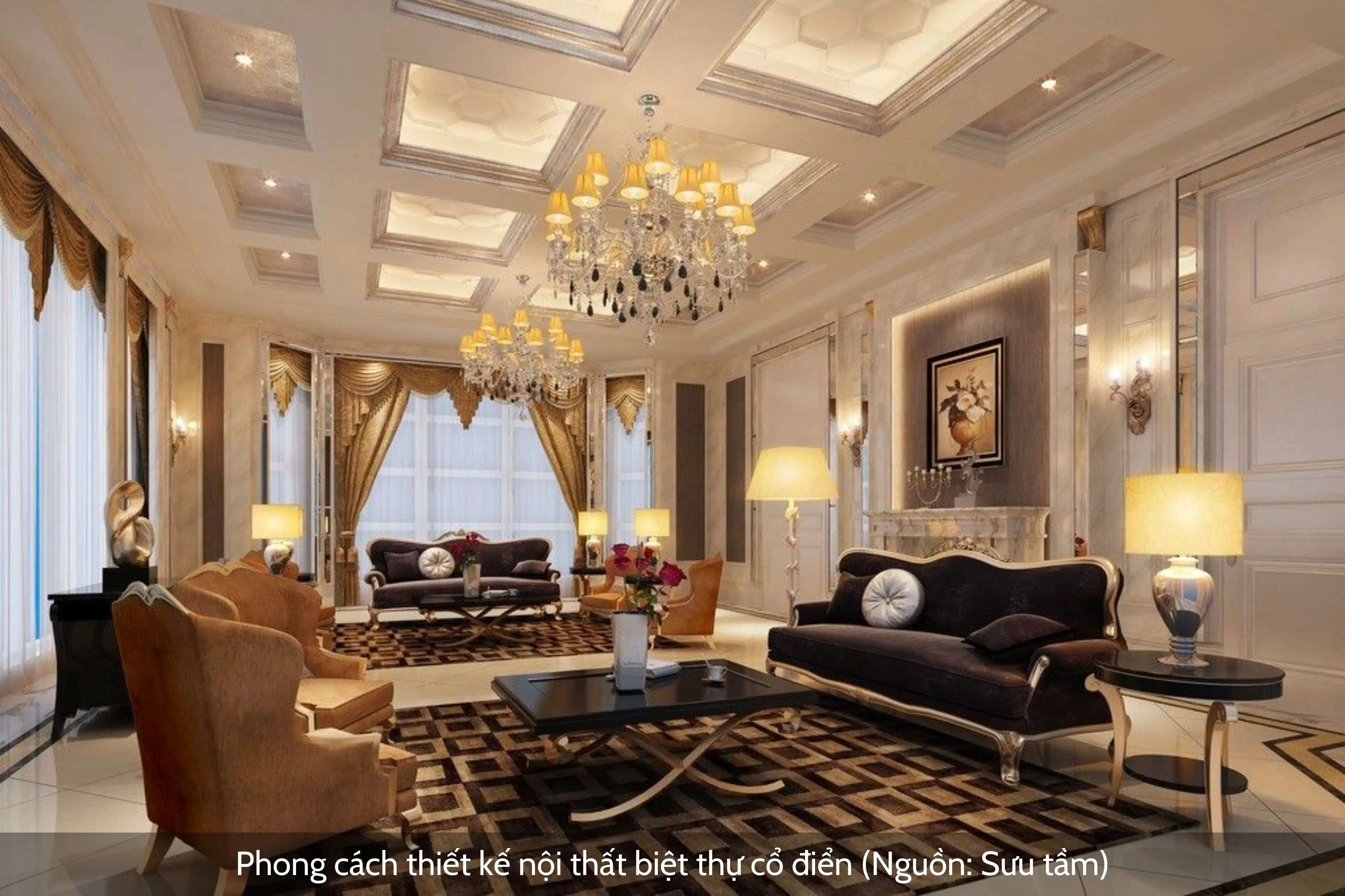 Phong cách thiết kế biệt thự cổ điển (Nguồn: Sưu tầm)