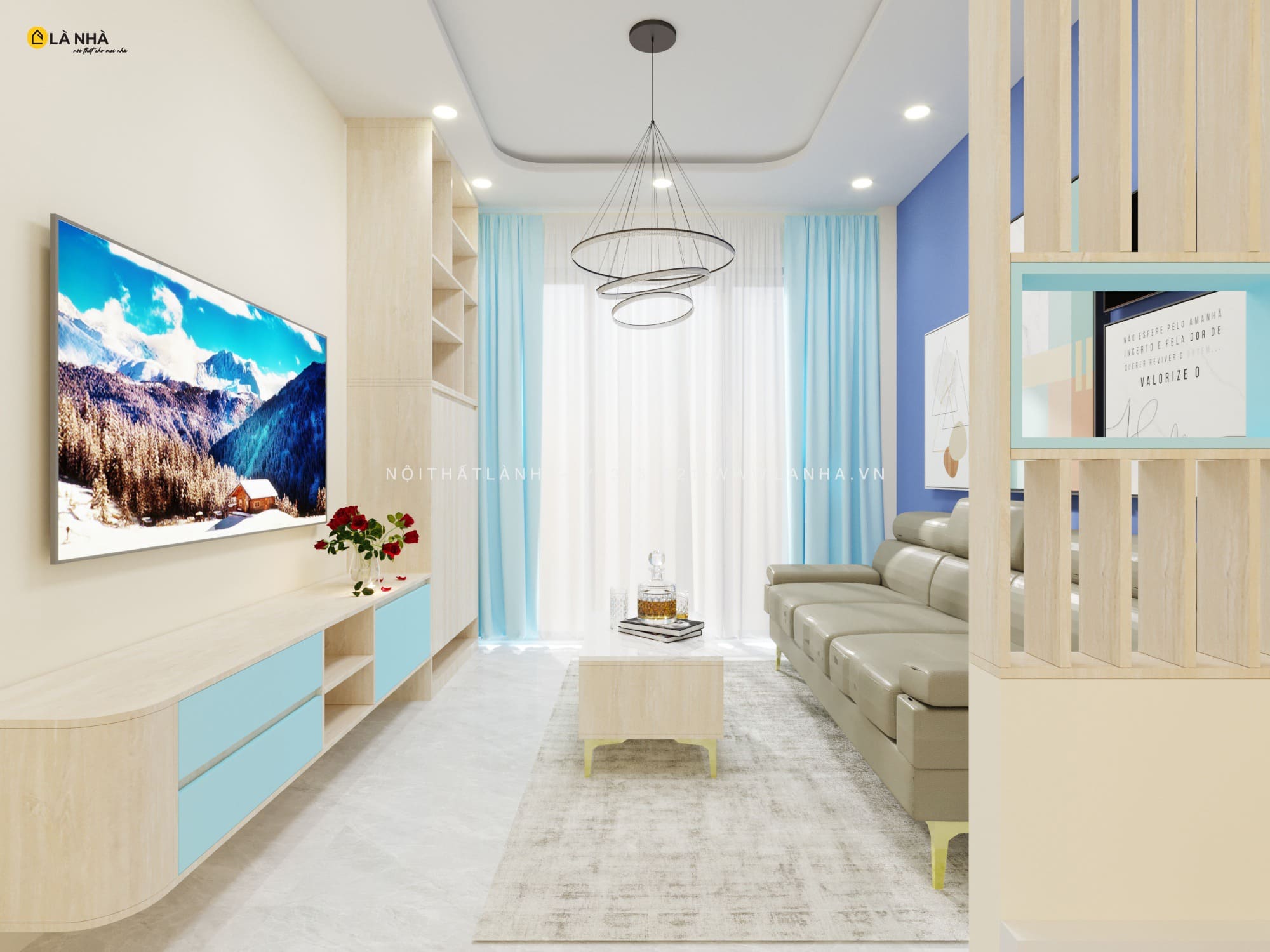 Phối hợp ánh sáng và màu sắc hài hòa làm cho không gian sống cân bằng