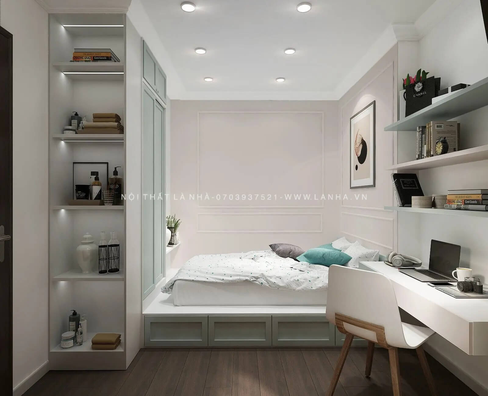 Thiết kế nội thất chung cư 2 phòng ngủ tinh tế
