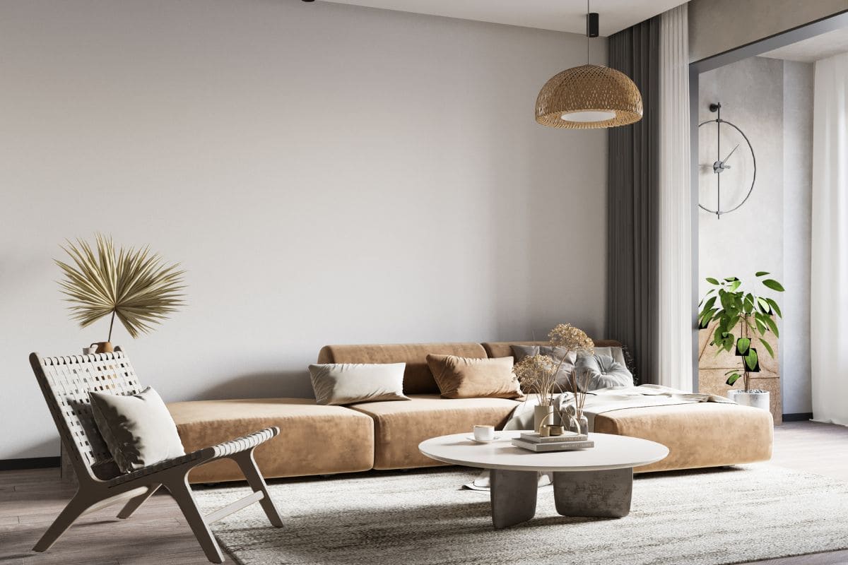 Thiết kế chung cư 2 phòng ngủ phong cách Wabi Sabi