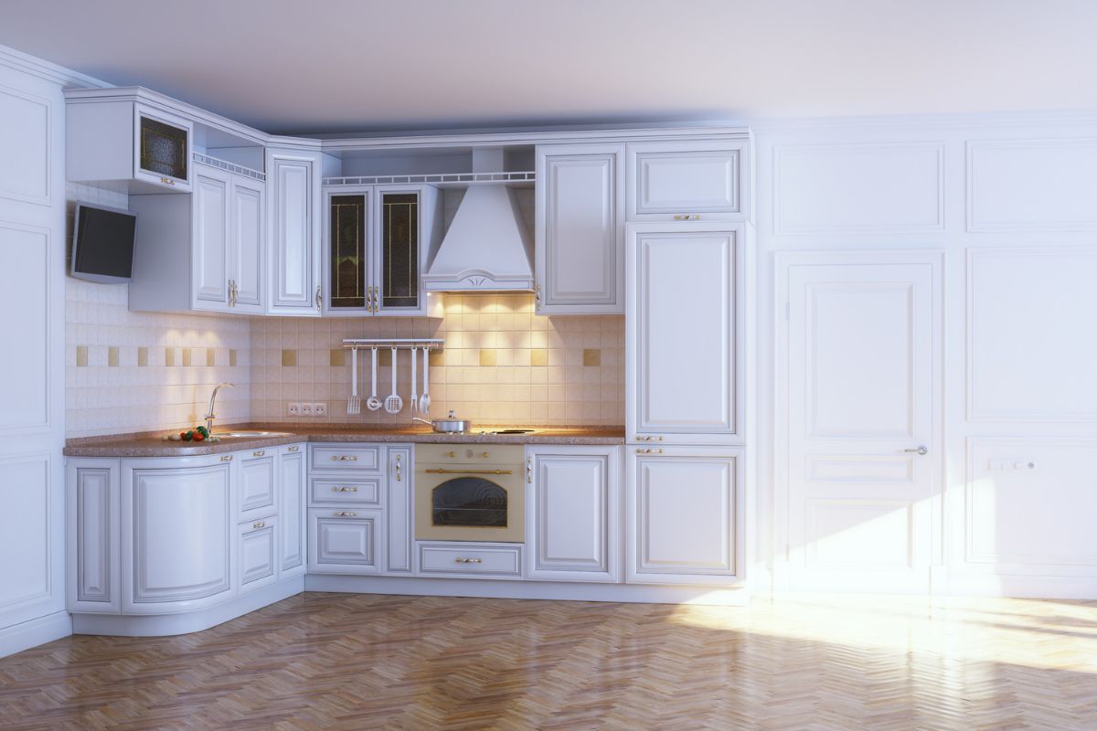 Thiết kế nội thất phòng bếp với tủ chữ L