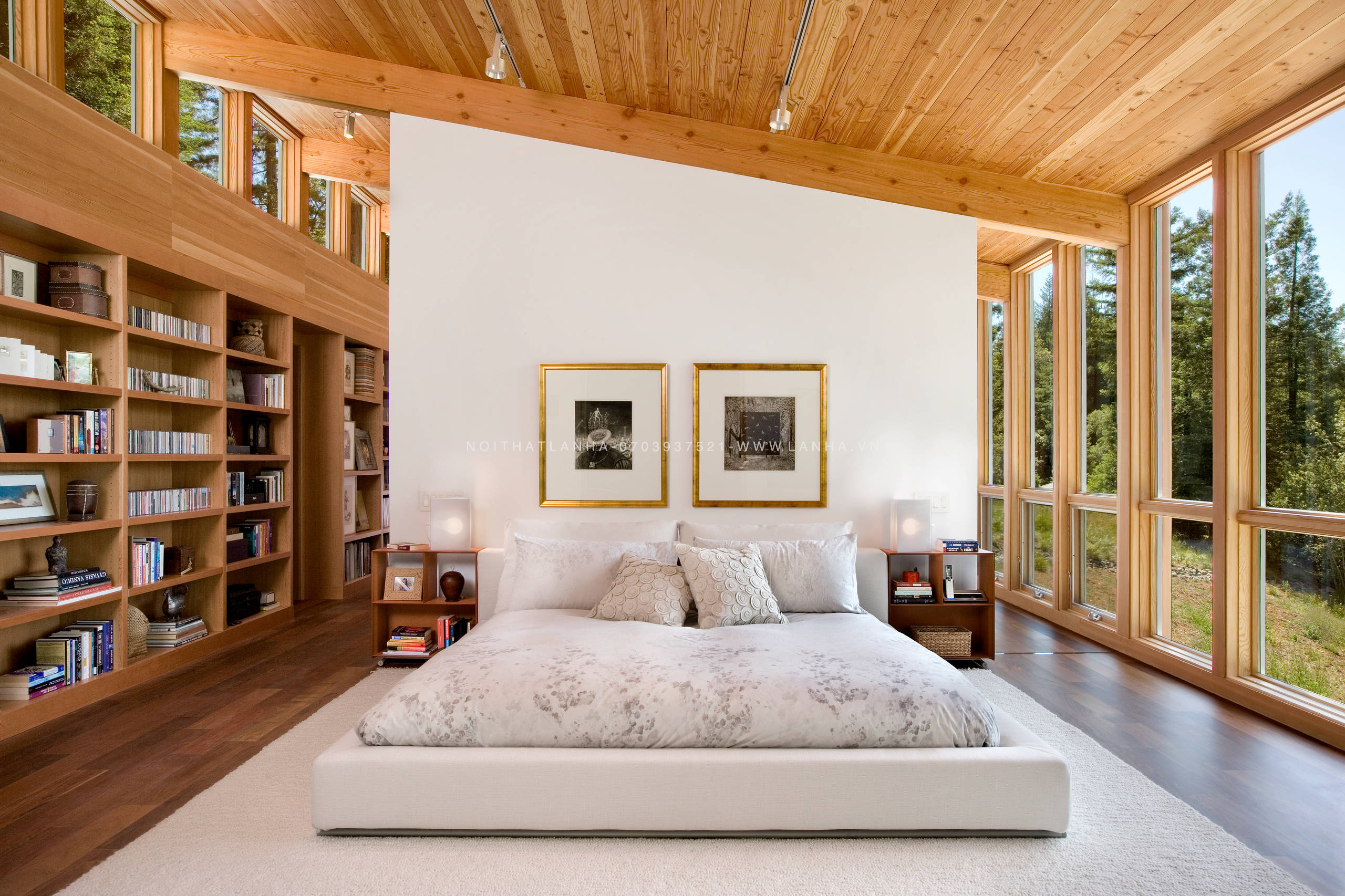 Thiết kế nội thất phòng ngủ bằng vật liệu gỗ