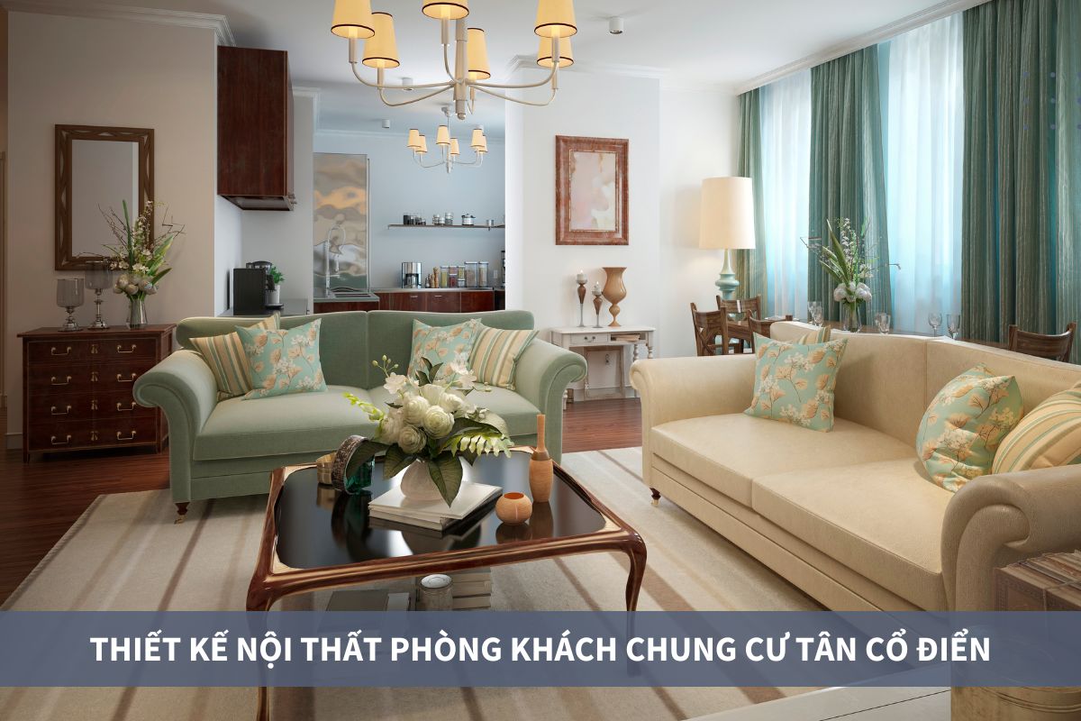 Thiết kế phòng khách theo phong cách tân cổ điển