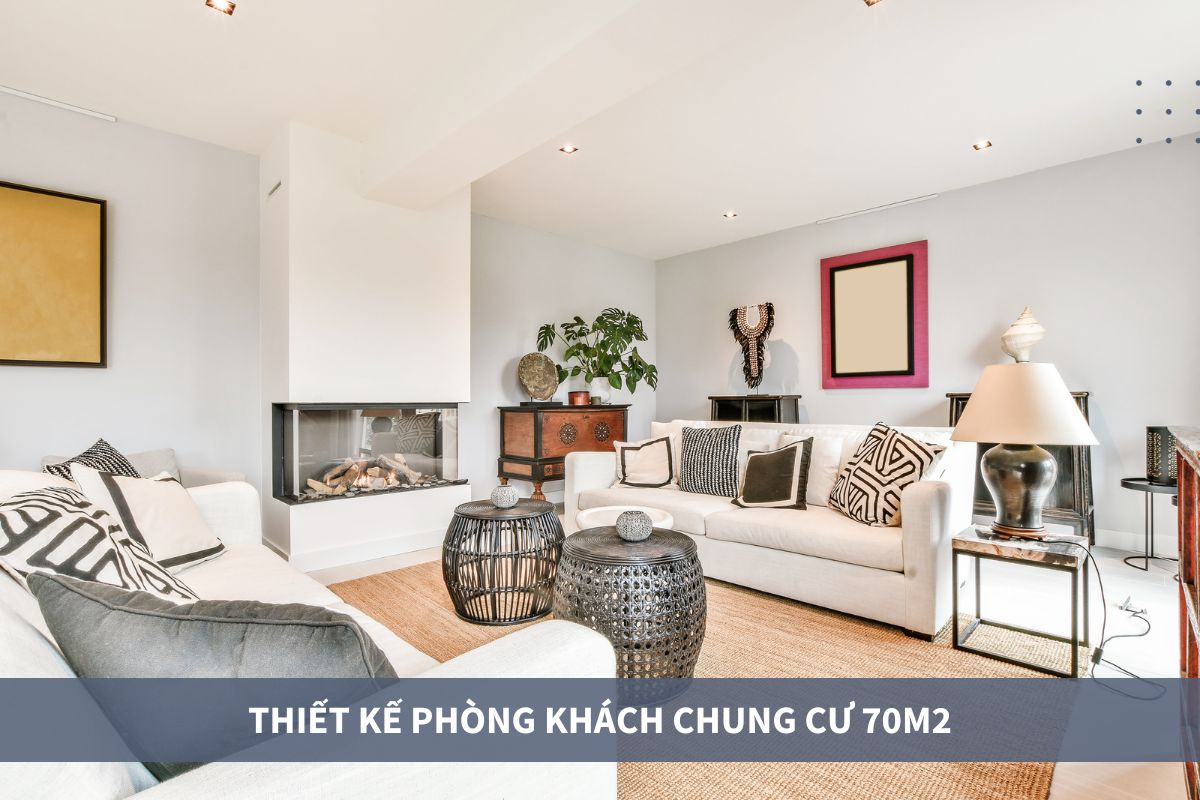Thiết kế nội thất phòng khách chung cư 70m2