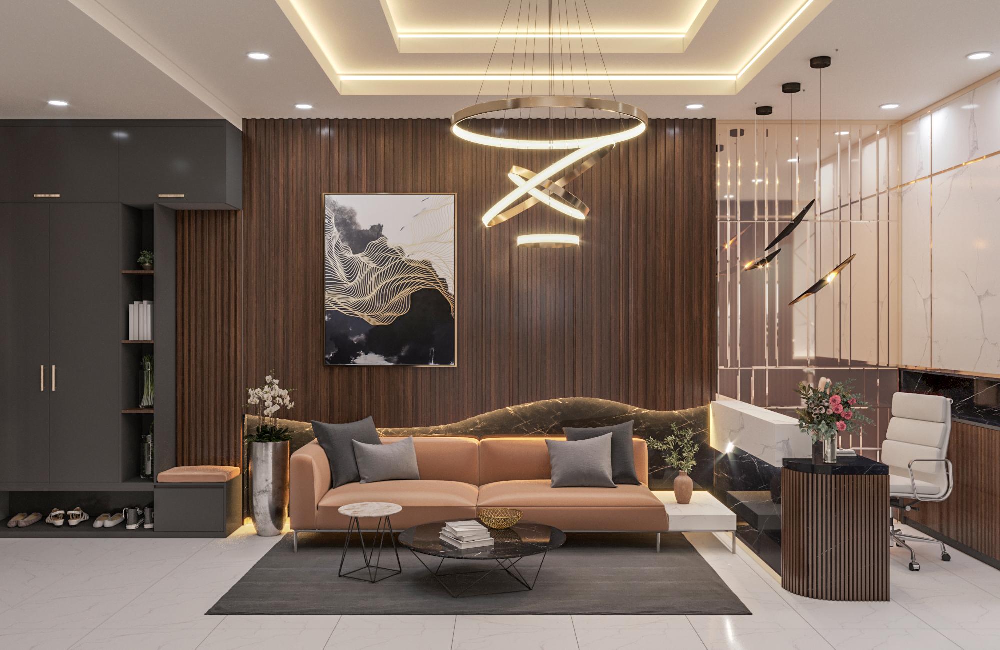 Phong cách nội thất Luxury sử dụng nhiều chất liệu cao cấp 