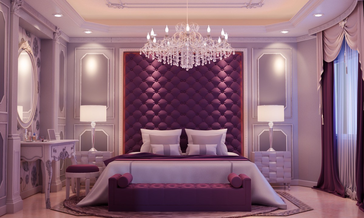 ộ ga trải giường màu tím và các chiếc gối bông hồng thúc giúp tạo điểm nhấn màu sắc và tạo nên sự êm ái cho không gian
