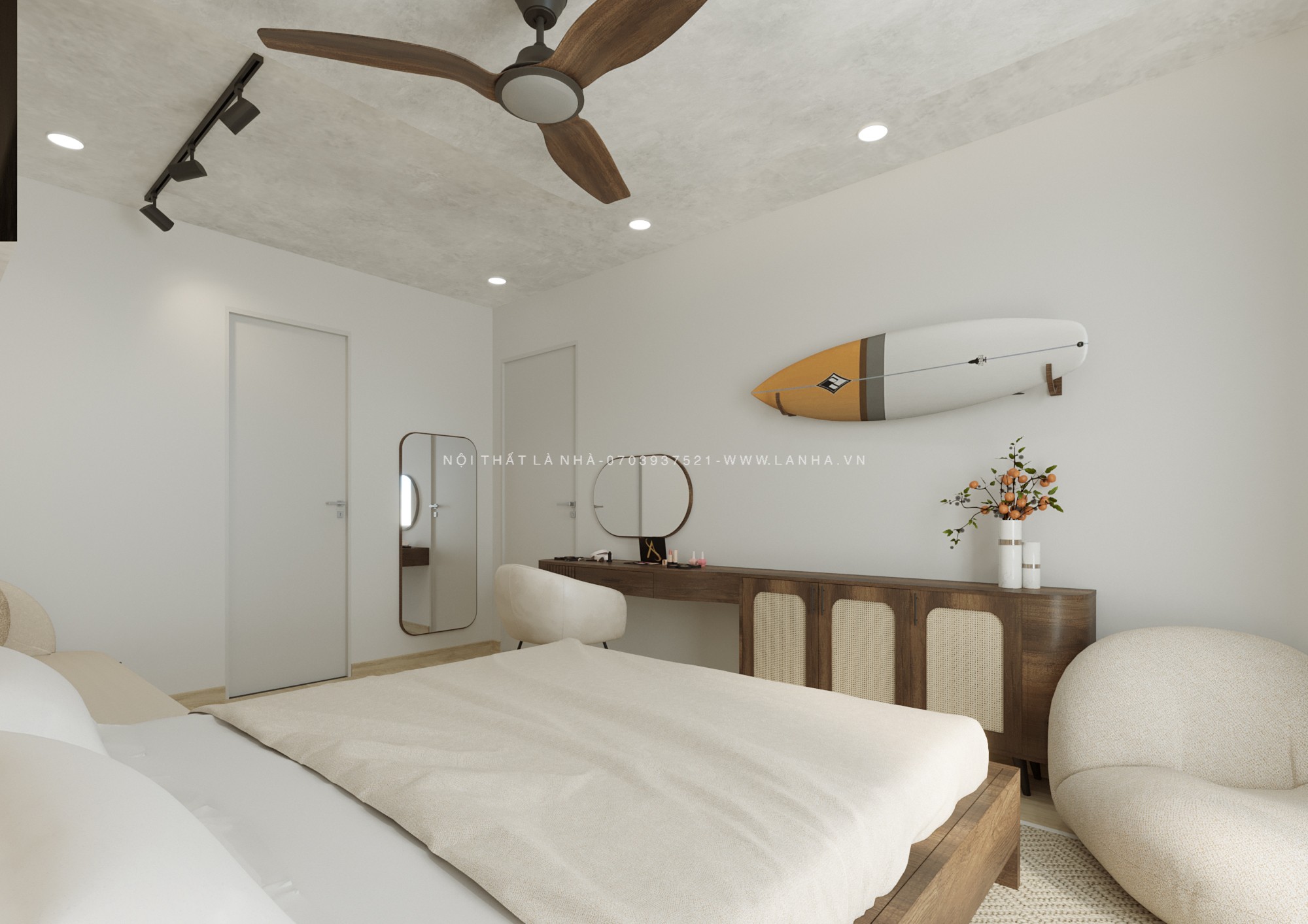 Thiết kế phòng ngủ theo phong cách Wabi Sabi