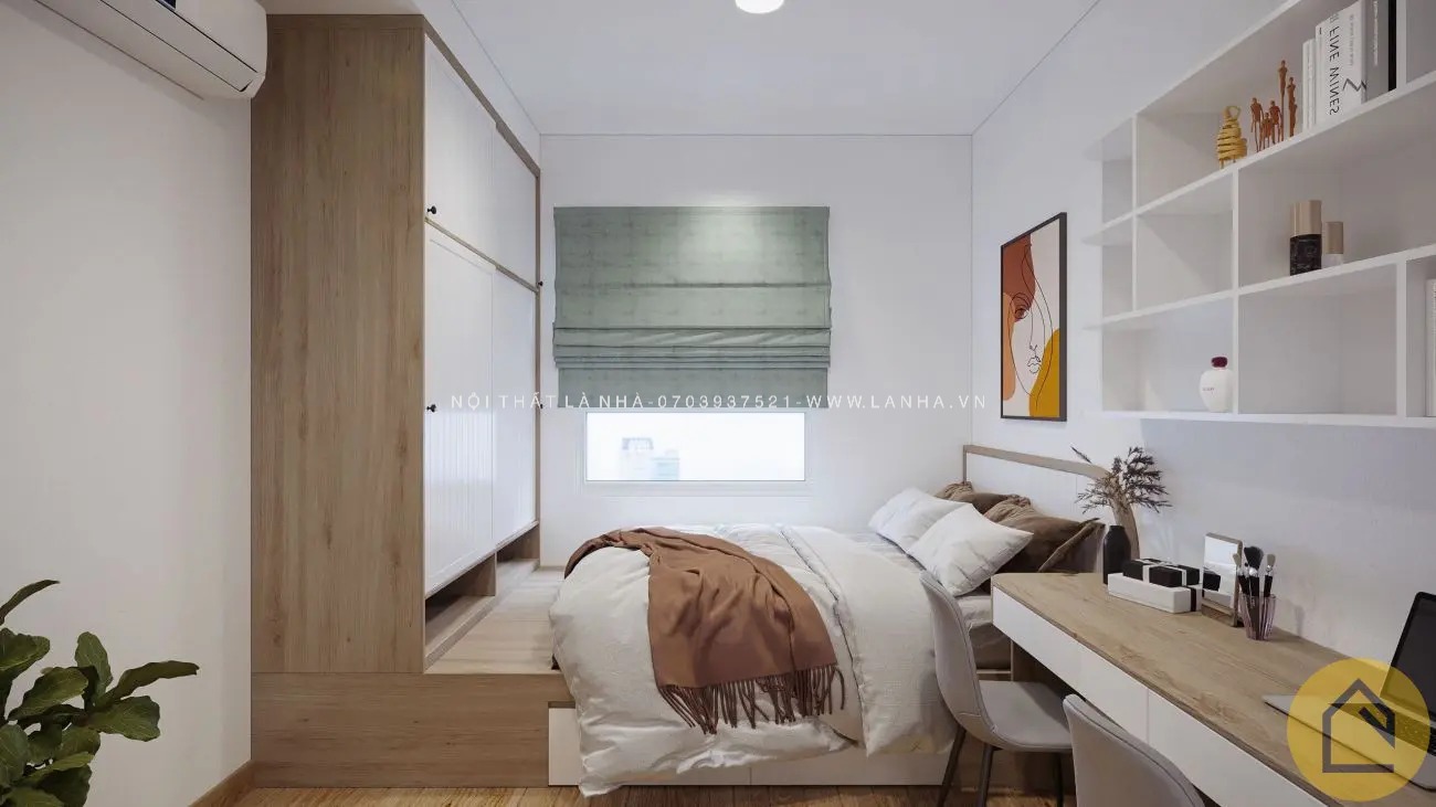 Phòng ngủ căn hộ Lavita Charm ấn tượng phong cách Wabi Sabi