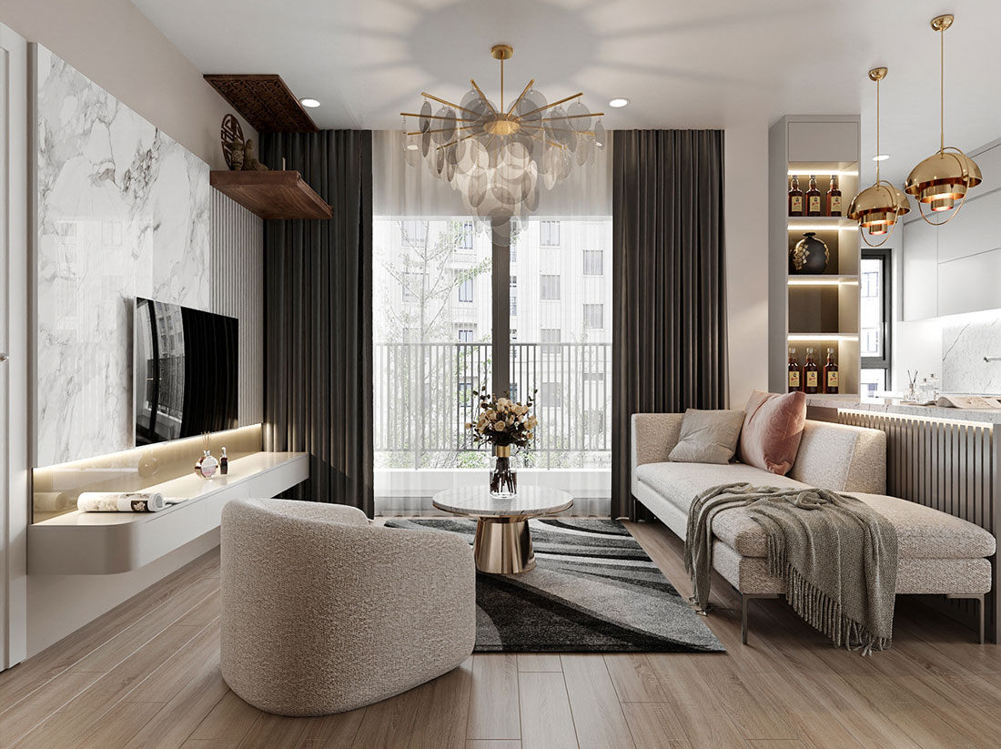 Thiết kế nội thất hiện đại tận dụng ánh sáng tự nhiên cho không gian thêm thông thoáng