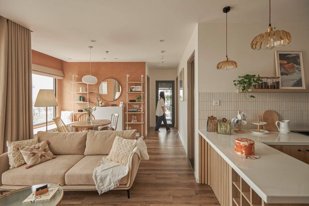 Mẫu thiết kế nội thất căn hộ chung cư mini ấm áp với tông màu trung tính