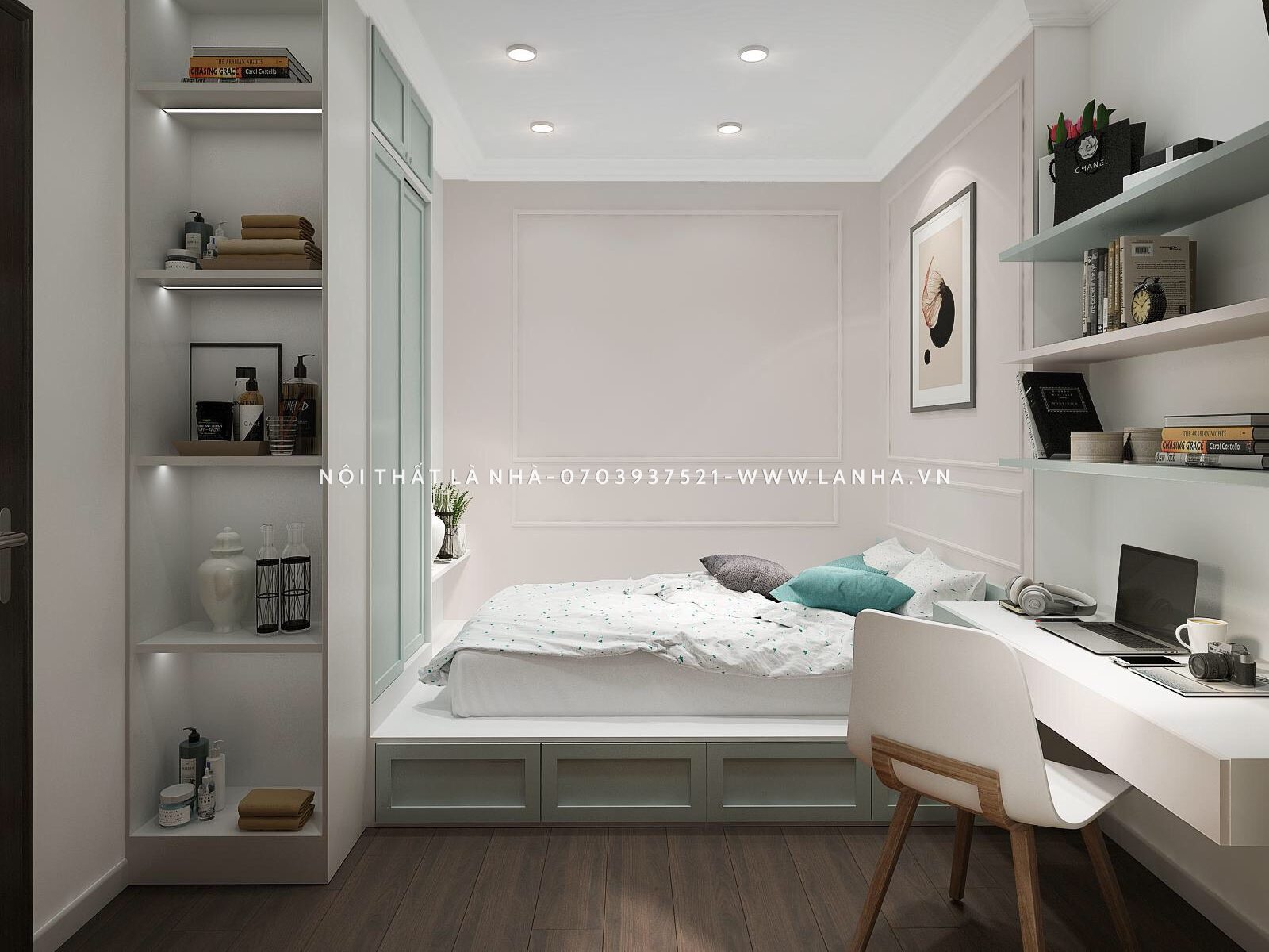 Trang trí phòng ngủ nhỏ tiện nghi phong cách tân cổ điển