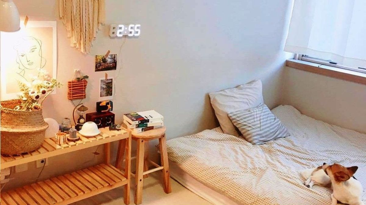Trang trí phòng ngủ vintage gam màu be