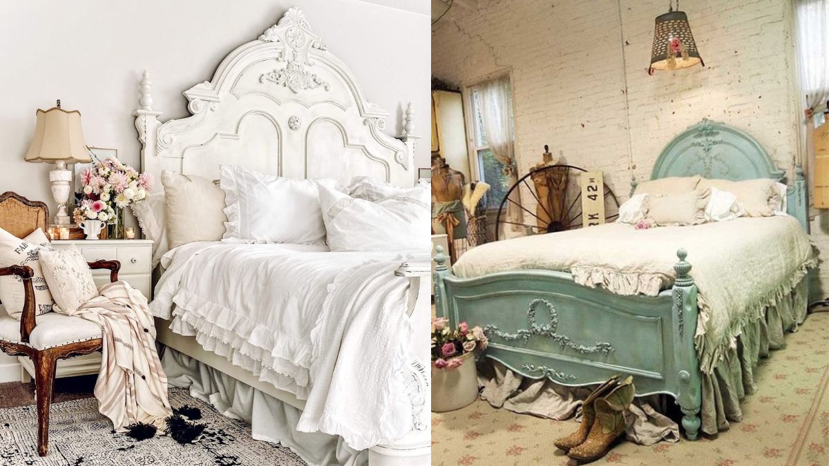 Sử dụng đồ vật có hoạ tiết hoa văn cổ điển để trang trí phòng ngủ vintage