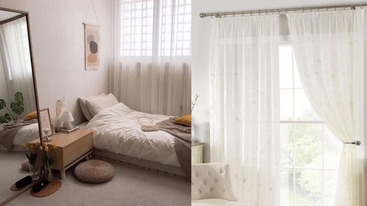 Decor phòng ngủ vintage bằng rèm cửa vải ren