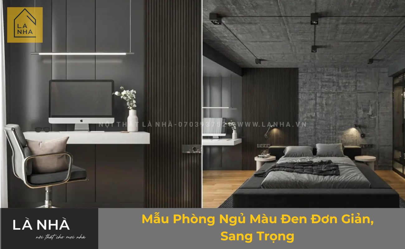 Mẫu Phòng Ngủ Màu Đen Đơn Giản, Sang Trọng Mẫu Phòng Ngủ Màu Đen Đơn Giản, Sang Trọng