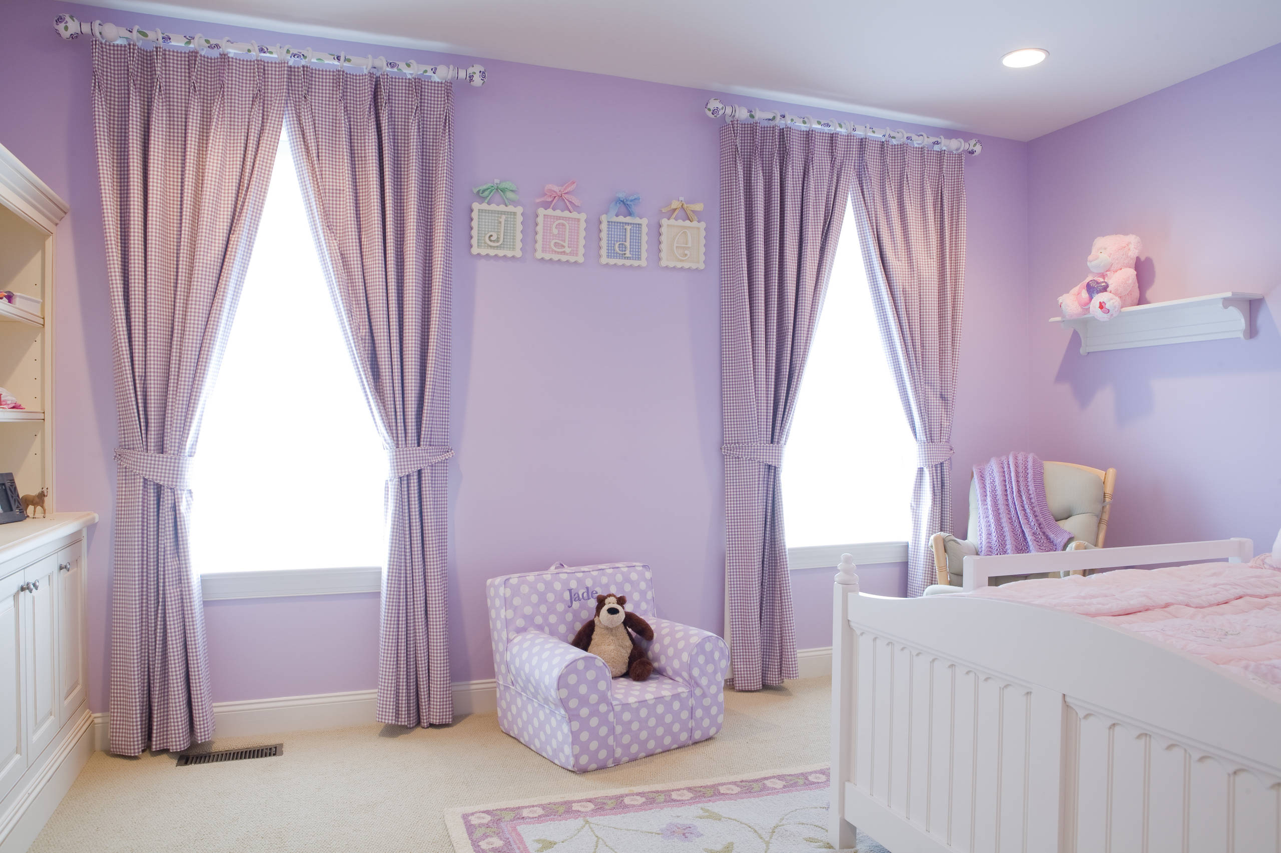 Thiết kế phòng ngủ màu tím pastel dễ thương cho bé gái