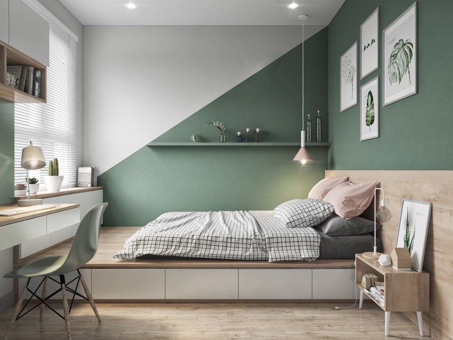 Sự kết hợp độc đáo giữa hồng và xanh lá cây