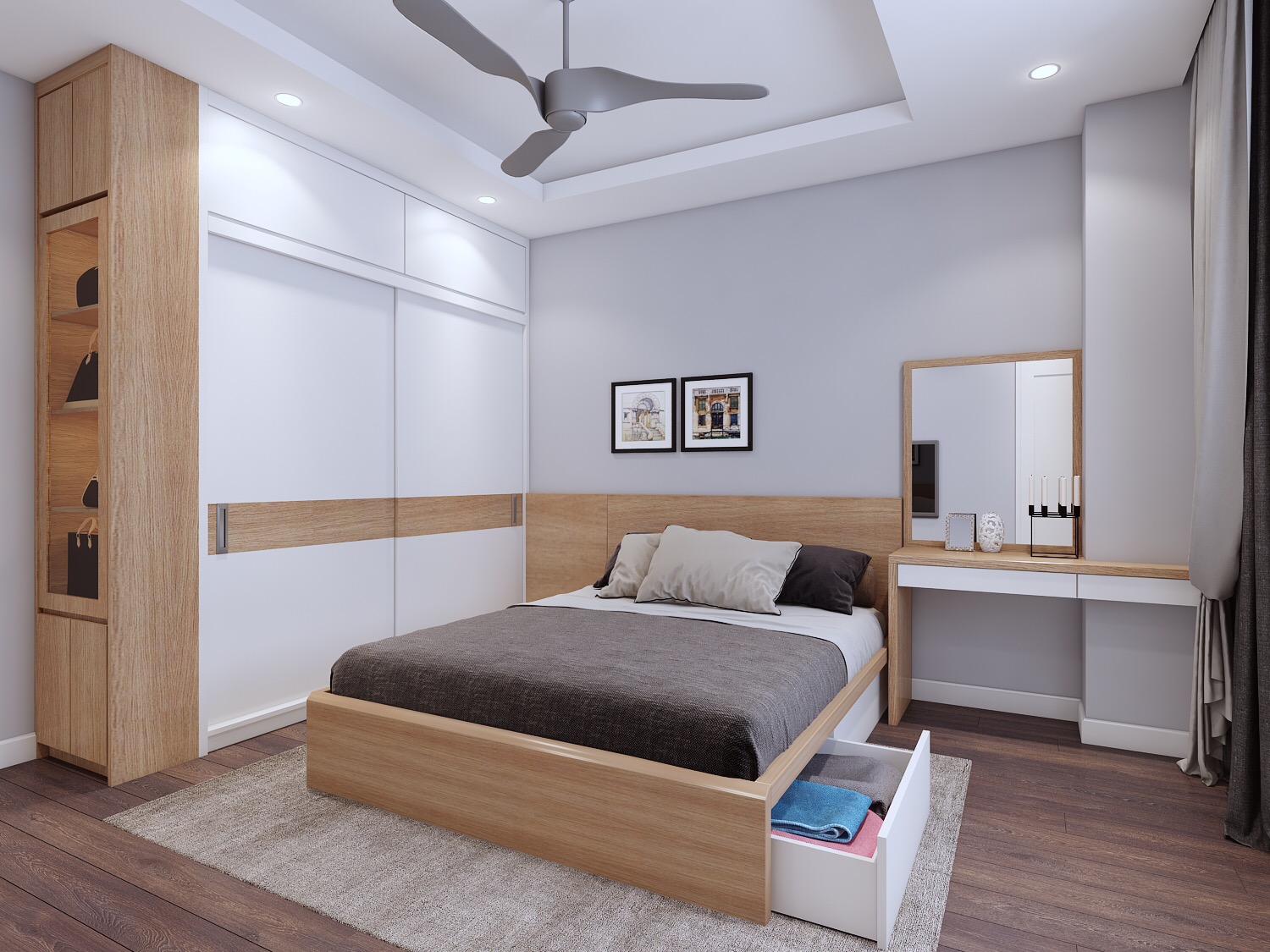 Sử dụng tủ quần áo có thiết kế thông minh để tận dụng diện tích