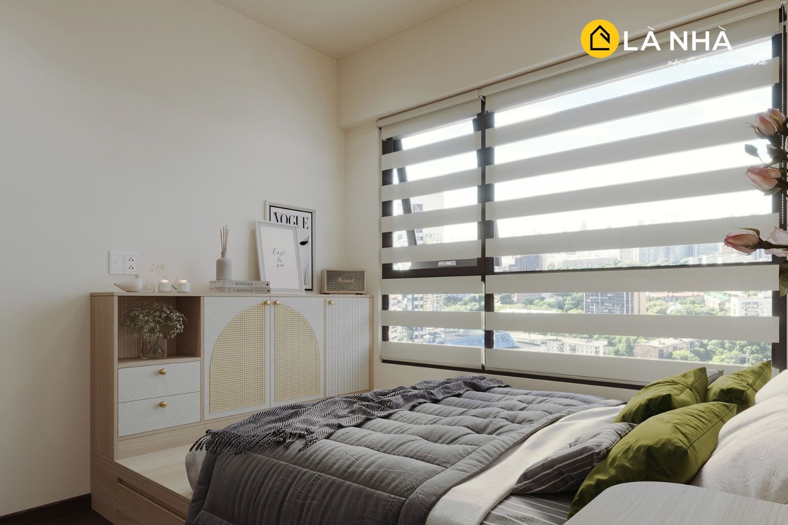 Mẫu decor phòng ngủ phong cách Wabi sabi