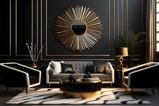 Phong cách Art Deco với tông đen huyền bí