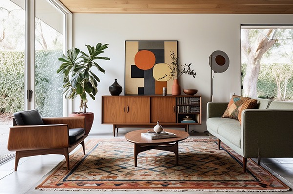 Nghệ thuật trang trí phòng khách từ kiến trúc Mid-Century