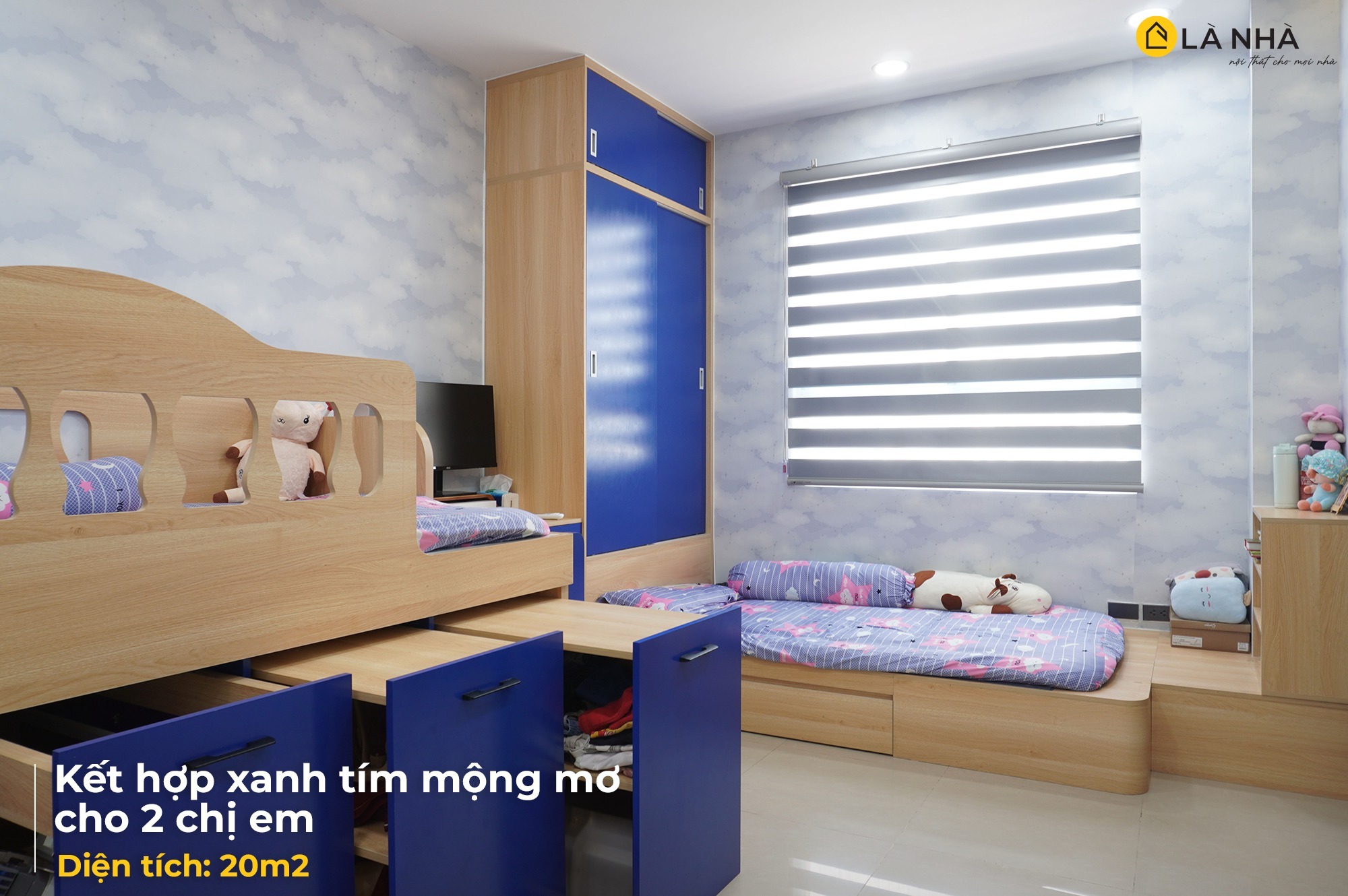 Mẫu tủ quần áo trẻ em được thiết kế và thi công bởi Là Nhà