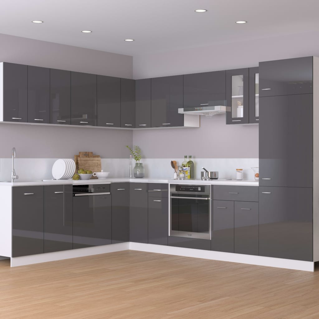 Tủ bếp MDF phủ Arcylic sang trọng với tông xám