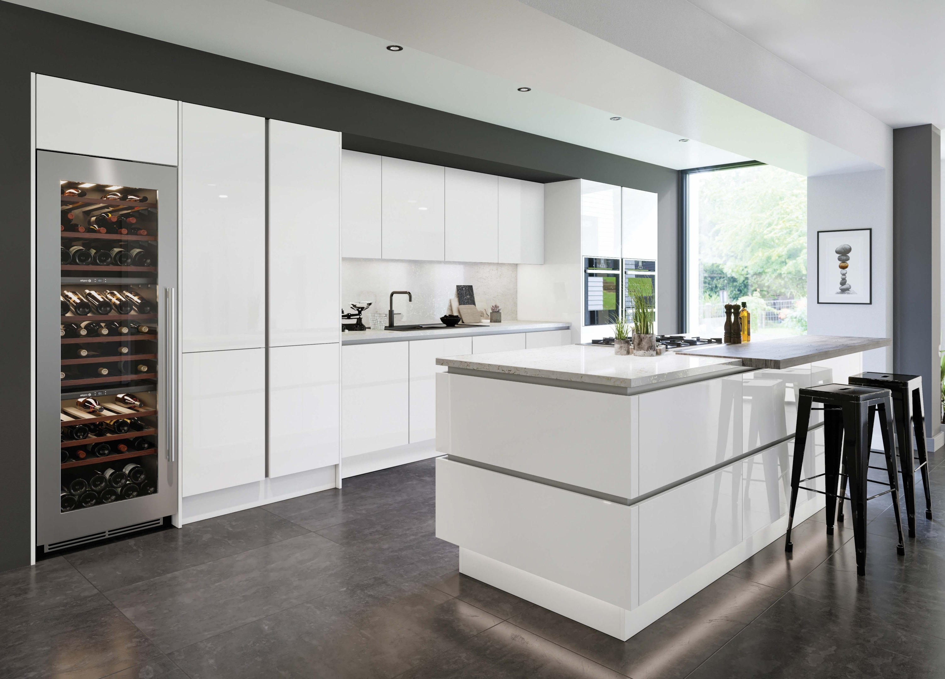 Cấu tạo của tủ bếp MDF phủ Acrylic tương tự các mẫu tủ thông thường khác