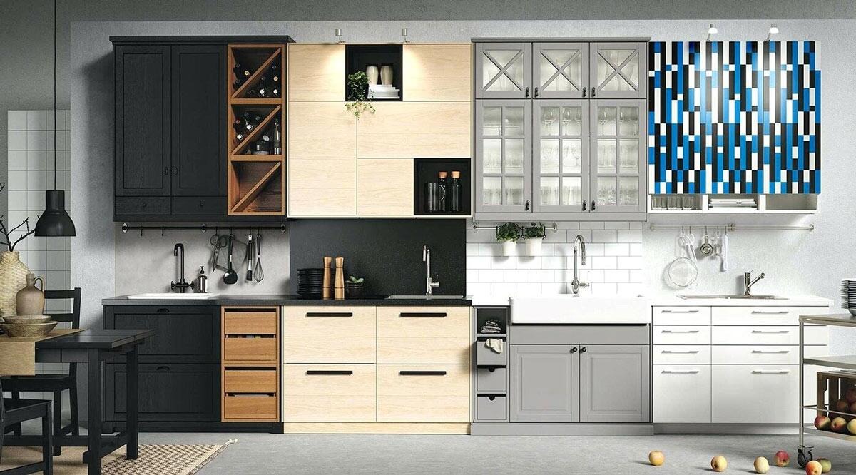 Mẫu tủ bếp với nhiều ngăn chứa đồ đa dạng