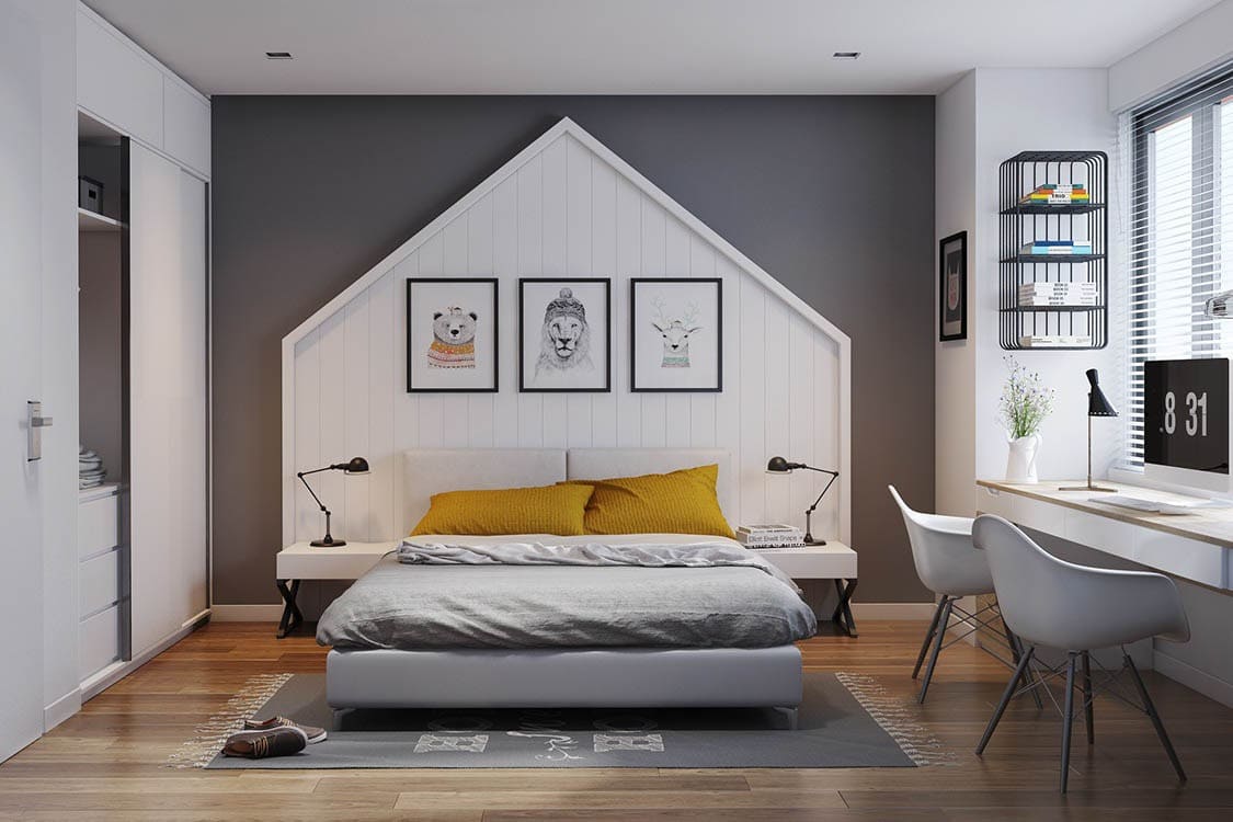 Thiết kế phòng ngủ 25m2 phong cách hiện đại
