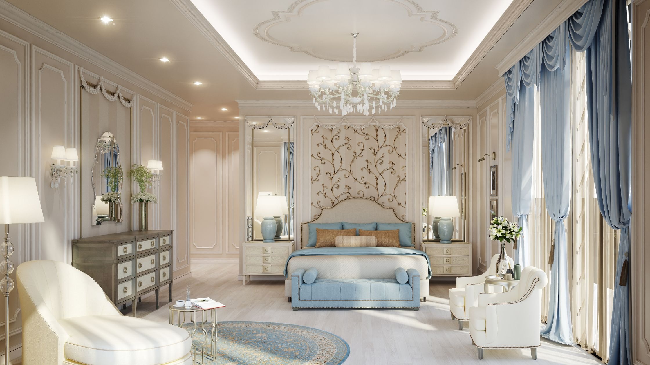 Thiết kế nội thất chung cư tân cổ điển cần lưu ý đến việc kết hợp màu sắc, đồ nội thất để tạo ra không gian sống tinh tế, sang trọng (Nguồn: Sưu tầm)